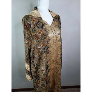 D2 Vtg RESHMA FASHIONS Satin Tunic Maxi Dress S